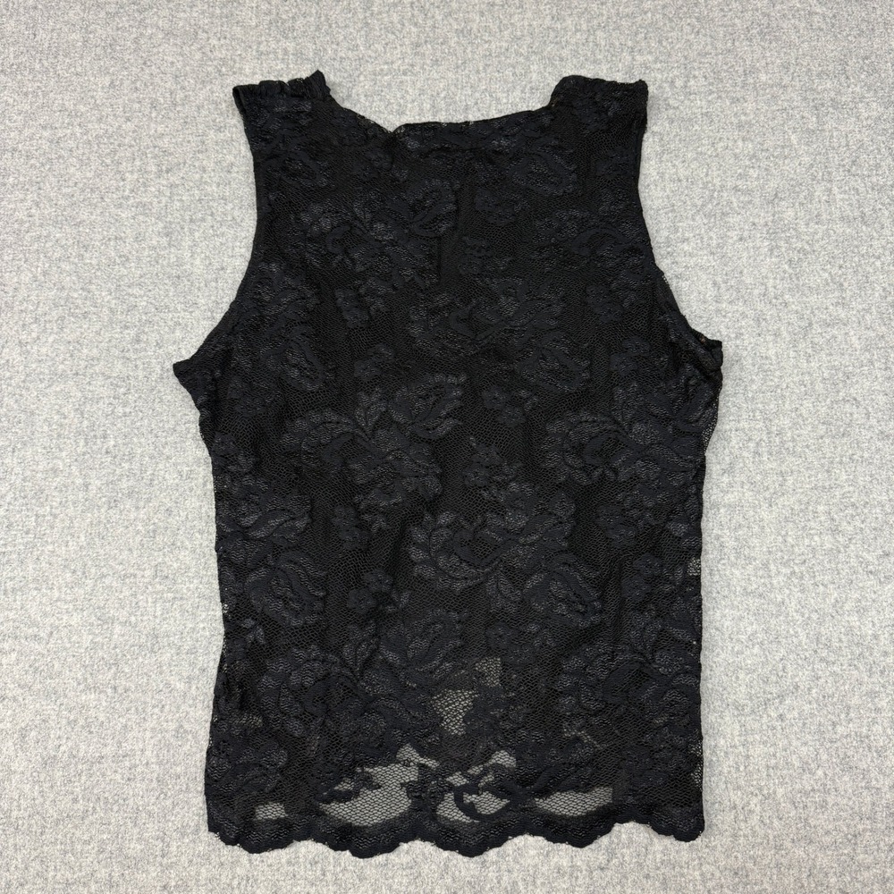 INC International Concepts | Lace Sleeveless Top | XL | Black | Floral Surplice - Picture 7 of 9